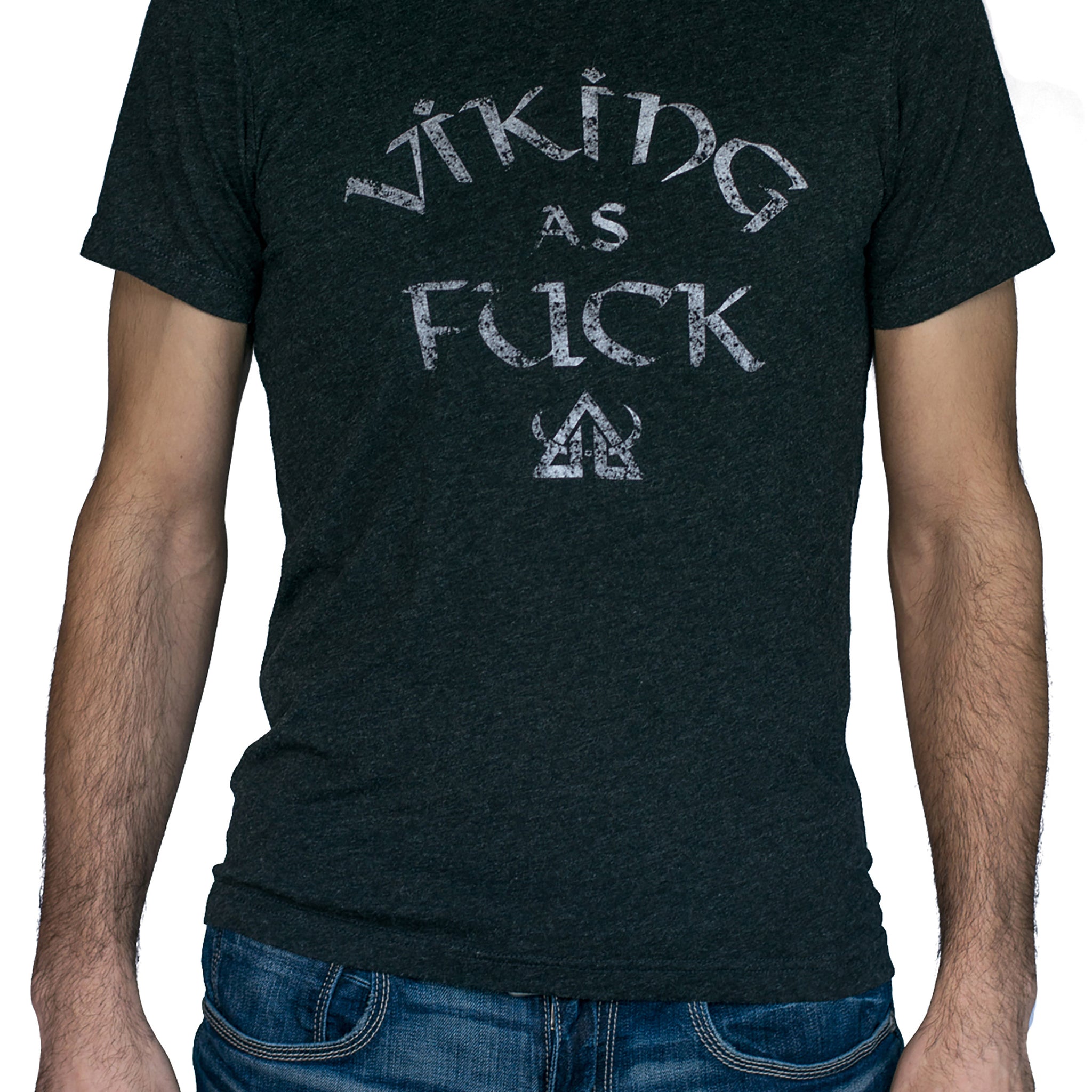 Viking AF - T-Shirt tri blend featuring the text "Viking As Fuck"